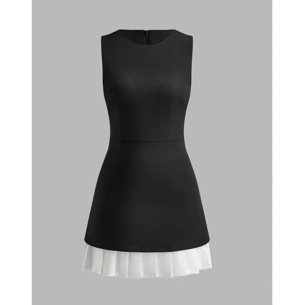 Commense Black and White Mini Dress